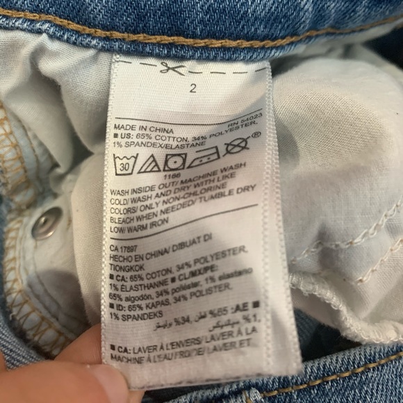 Old Navy Light Wash Trendy Distressed Flare Jeans - Picture 5 of 5